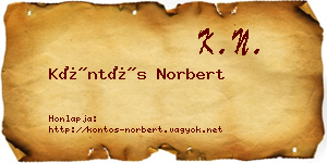 Köntös Norbert névjegykártya