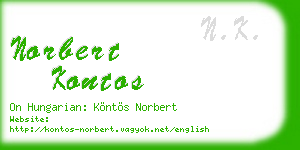 norbert kontos business card